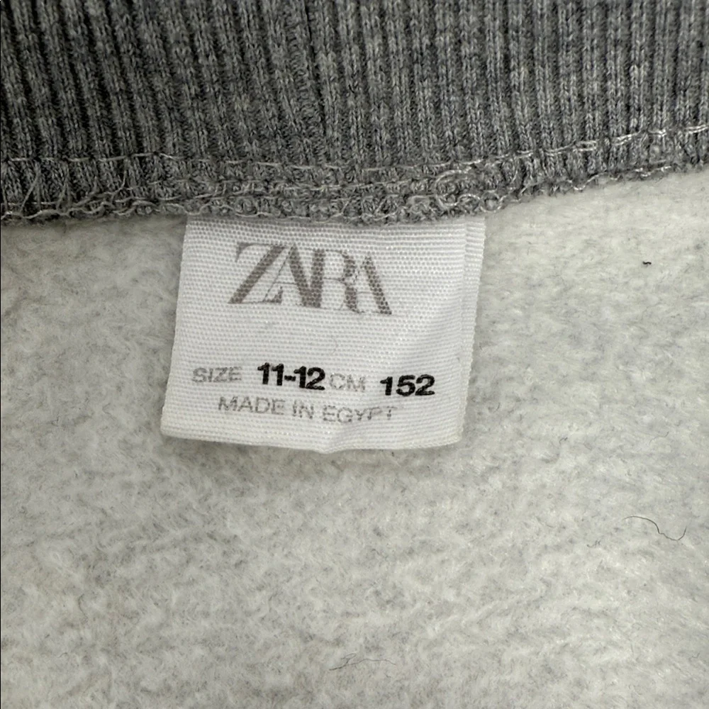 Zara Kids Long Sleeve Gray Button Up ‘California' Cardigan Style Sweatshirt